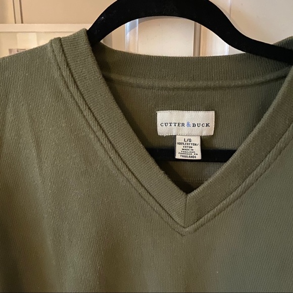 Cutter & Buck Green V-Neck Sweatshirt - Picture 6 of 7